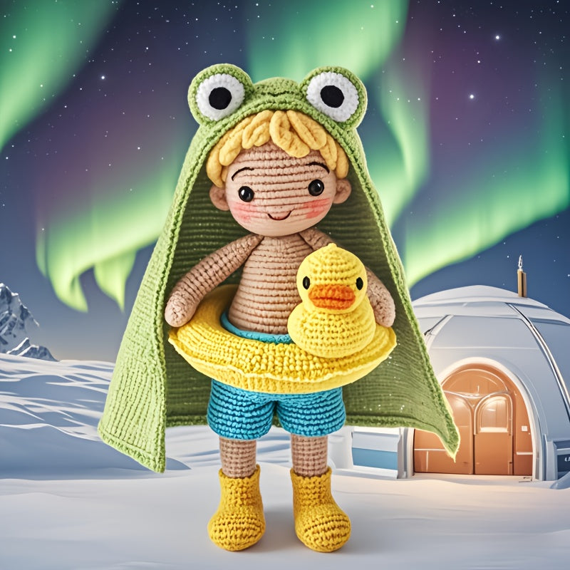 1pc Frog and Duck Crochet Pattern Set - DIY Material,Suitable for Adult Beginners,Handmade cloth Amigulimi,With step-by-step instructions,Perfect birthday and Valentine's Day gift,Suitable for use in all seasons,Unfinished product,DIY Handmade Suit | Opti