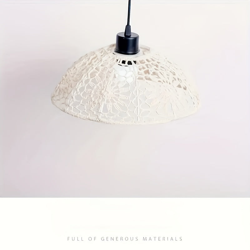 Bohemian Style Handwoven Rope Pendant Lampshade,Suitable for Bedroom、B & B、Hotel、Creative Lighting and Decoration
