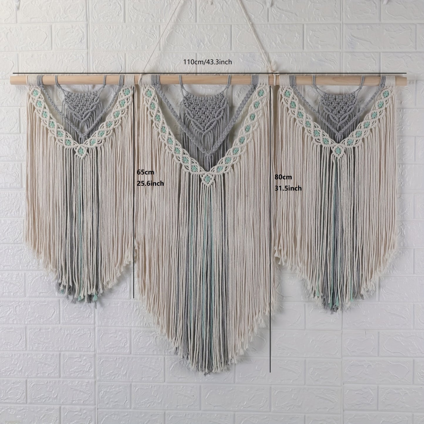 Handwoven Bohemian Style Hemp Rope Tapestry - Large Cotton Decorative Indoor Striped Woven Fabric Wall Art,Decorate the living room and bedroom with a love theme