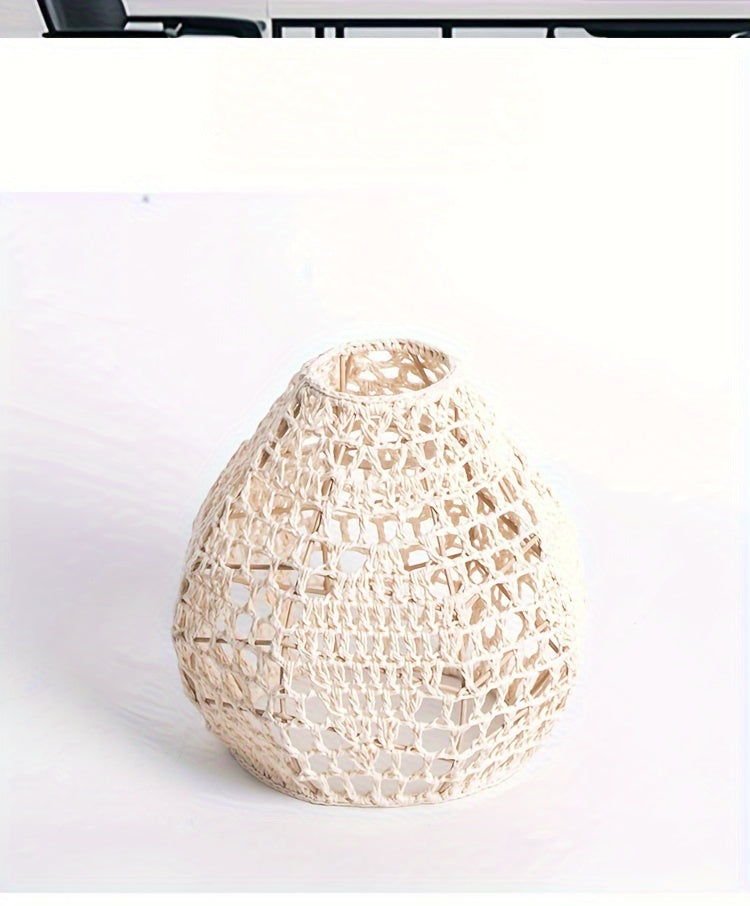 Bohemian Style Woven Pendant Lamp Shade Handwoven Indoor Decorative Lighting Living Room Homestay Hotel Bar Counter Creative Decorative Lighting