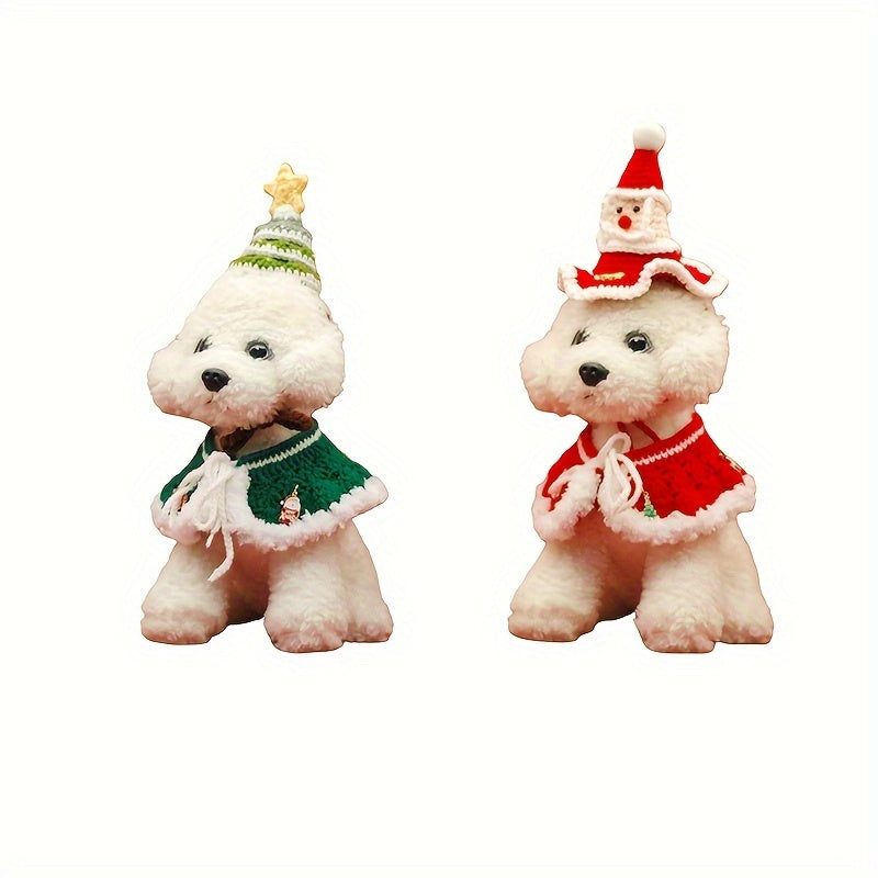 2 Christmas Handwoven Shawl and Hat Set,Suitable for all pets,Cotton,Suitable for all breeds,Cat Necklace Accessories,Holiday Pet Decorations