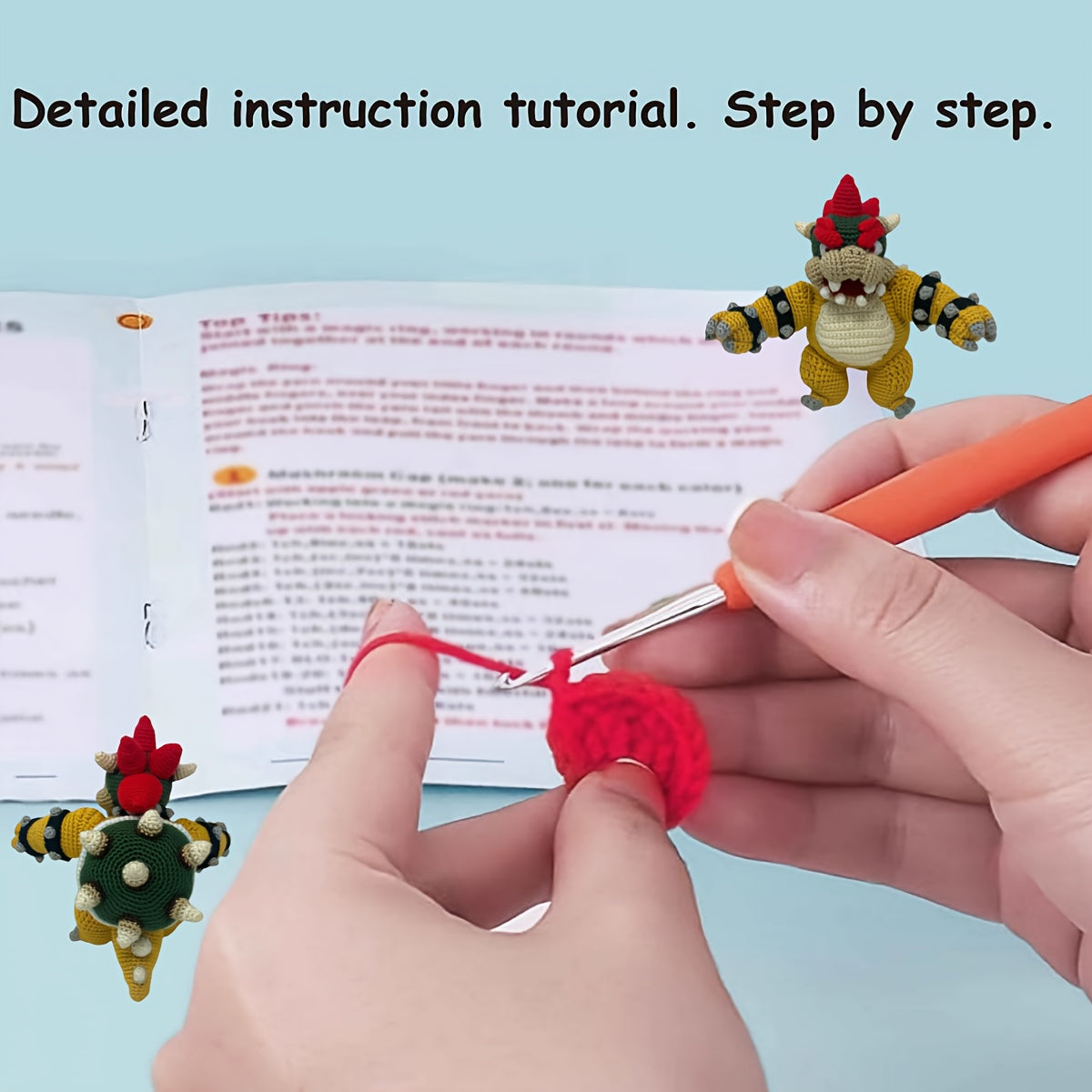 Boss Dragon Crochet Kit for Beginners,Crochet Kit with Step-by-Step Video Tutorial,Crochet Kit,Adult Crochet Starter Kit,Woven Kit,Birthday Gift,Gift for Friends