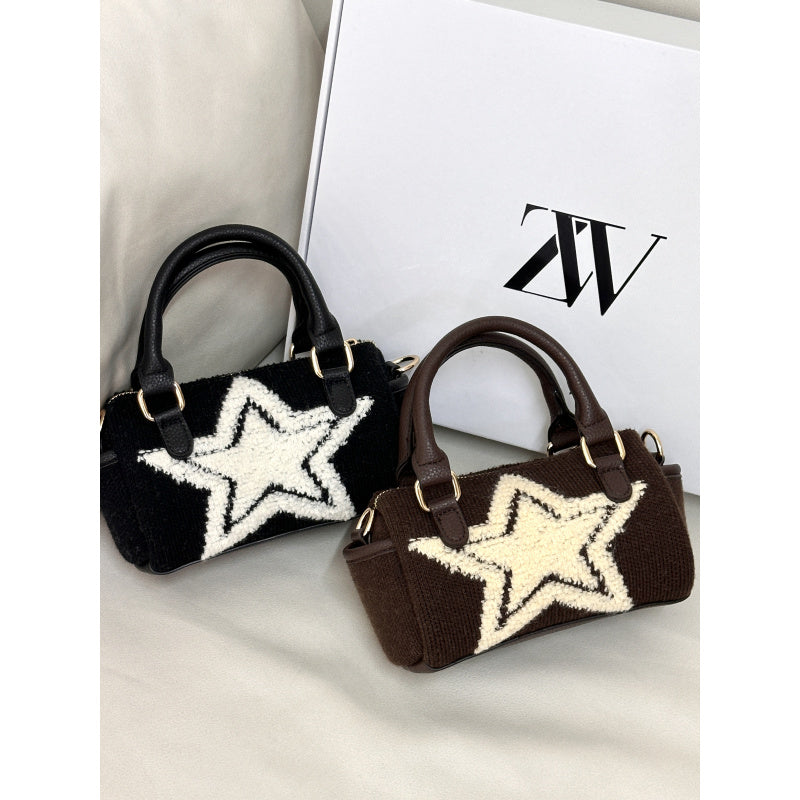 ZW XINGX Plush Hand-Carrying Bag ins Women's Mini Crossbody Bag2025Autumn and Winter New Trendy Cute Sweet Girl Hand Bag