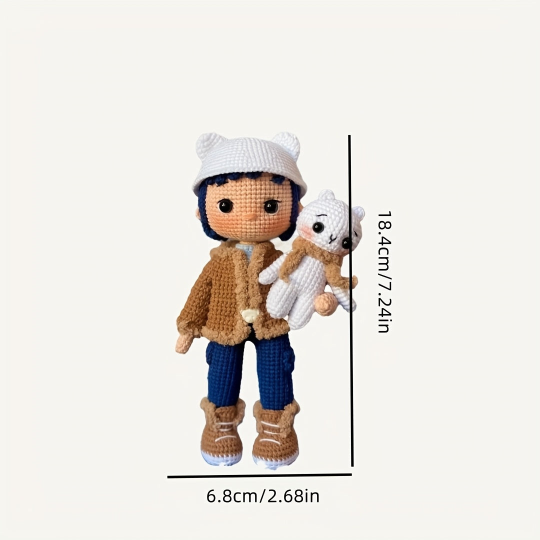 2Pieces/Set,Latest Amigurumi Adult Hand Knitting Kit,The Boy and His Bear,Cute and Fun Spring Modern Home Decor Ornaments,Non-Finished Product,With gradual PDF Text Tutorial Crochet Kit for Adults,Wedding Decorations Christmas Valentine's Day Thanksgiving