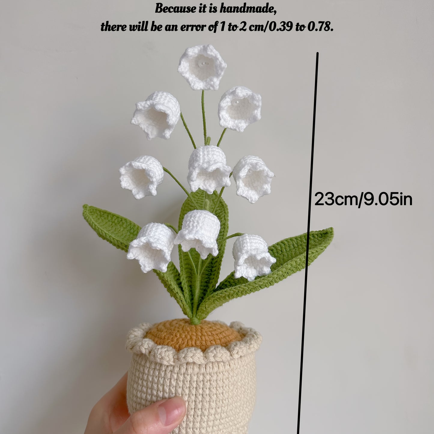 1pc Crochet Lily of the Valley Potted Plant Artificial Greenery Home Decoration A Heartfelt Birthday Holiday Gift Home Living Room Decoration Hanukkah Thanksgiving Valentine's Day,Wedding Exhibition Decoration