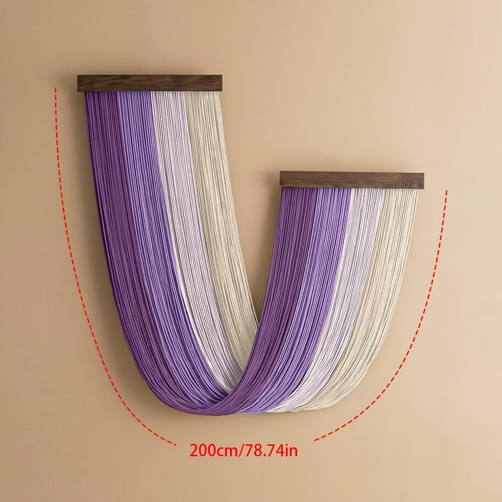 1Pieces Macrame Wall Hanging Bohemian Style Wall Tassel Tapestry Handmade Wooden Tassel Background Wall Hanging Decoration That Flutters with the Wind Living Room Bedroom Office Wall Tapestry