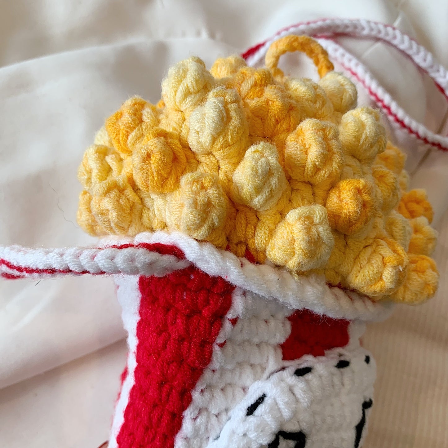 Fashion Popcorn Shape Crochet Woven Crossbody Phone Bag - Colorful Knit Shoulder Bag,Unlined