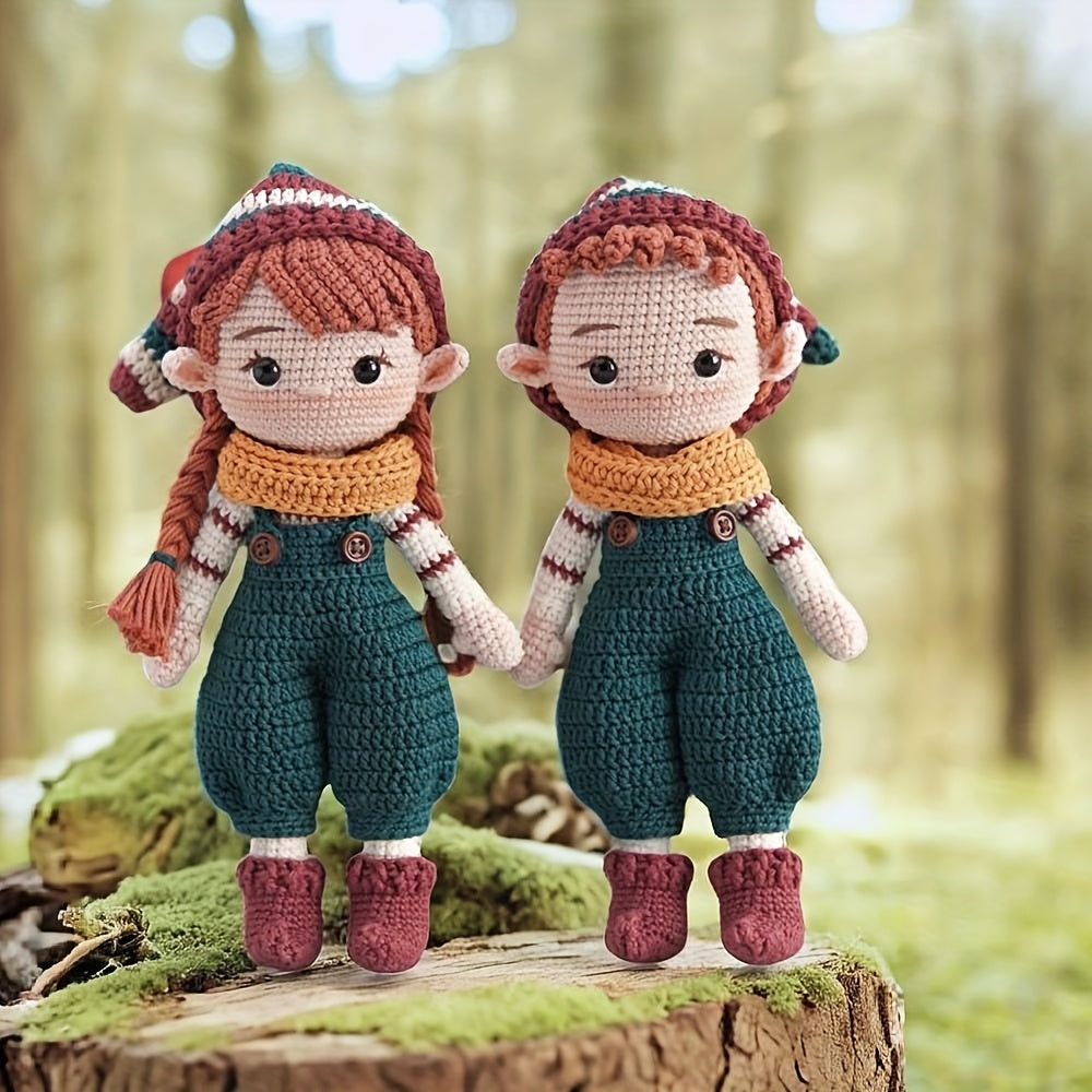 2Pcs Crochet Kit for Beginners with Characters,Crochet Kit for Adults,With Step-by-Step Textual Tutorial,Couple Elves DIY Woven Kit,Cute and Fun Spring Summer Home Decor Ornaments,Birthday Valentine's Day Holiday Gifts
