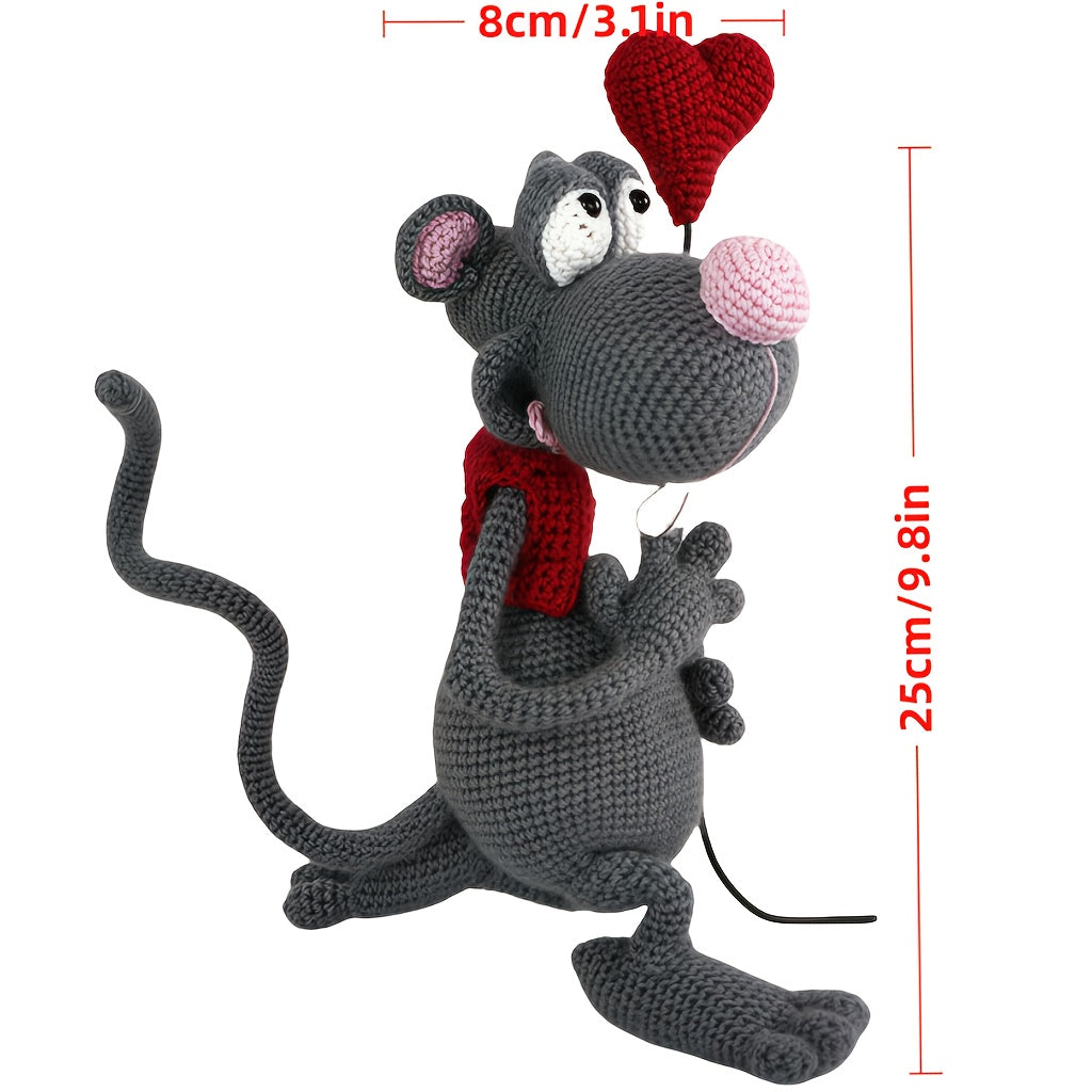 1Crochet Kit for White Mouse DIY Material Set - Crochet Enthusiast's Amigurumi Crochet Kit - Handmade DIY Mouse Pattern Crochet Kit - Adults Only - Includes complete instruction manual - A Must-Have Crochet Kit for Handicraft Enthusiasts - Crochet Kit for