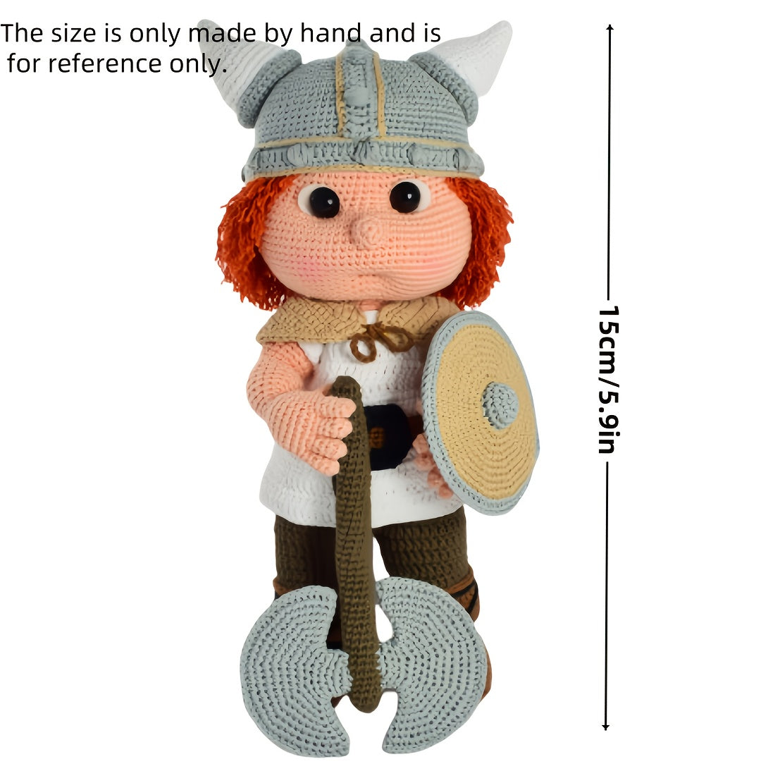 1Crochet Hook Needle Boy with Axe,Includes complete weaving kit、High-quality yarn、Manual and English Video Tutorial。Suitable for Families、Friends、Couple,Makes a perfect gift for all occasions