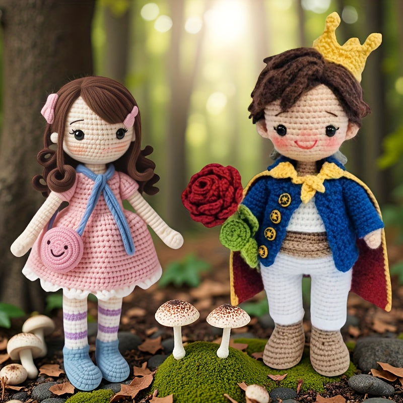 2pcs Crochet Set for Couples & English Teaching - DIY Handmade Table Decoration, Backpack Pendant, Ideal for Birthdays, Christmas & All-Year Gifts, Crochet Kits|Playful Design|Interactive Crafting, Crochet Accessorie
