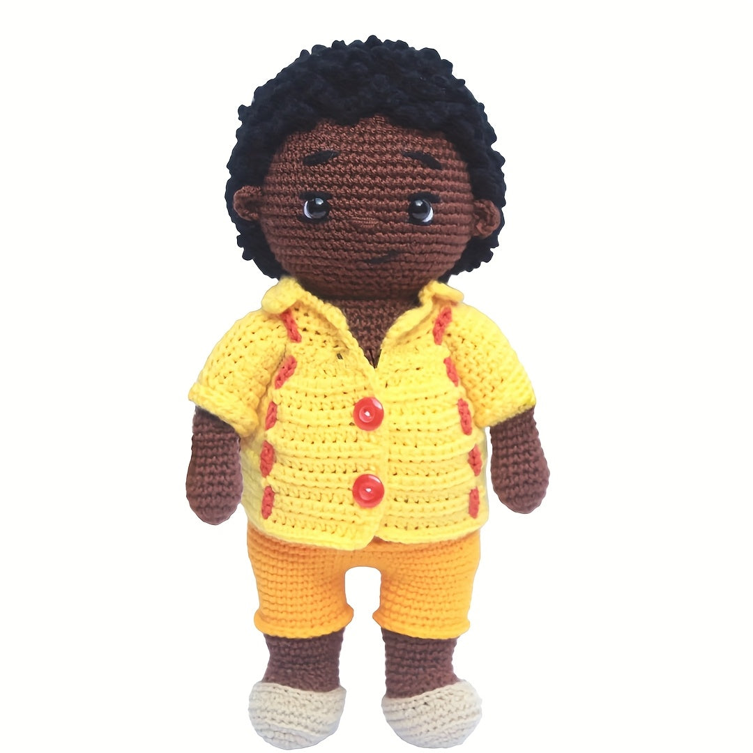 Vioiv Yellow Clothes Doll Crochet Kit for Beginners - Amigurumi Adult Crochet Handmade DIY - Animal Crochet Kit for Beginners - Contains everything you need for crocheting - Contains paper English basic stitch tutorial instructions - Contains detailed tea