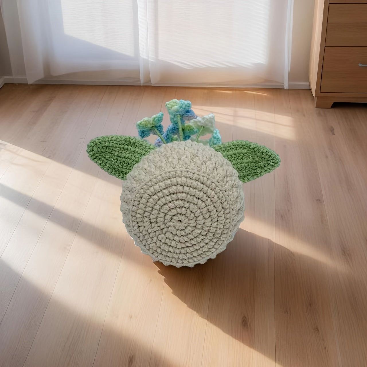 Handmade Crochet Hydrangea Potted Plant,Holiday Decoration,Car Ornaments,Birthday Gift
