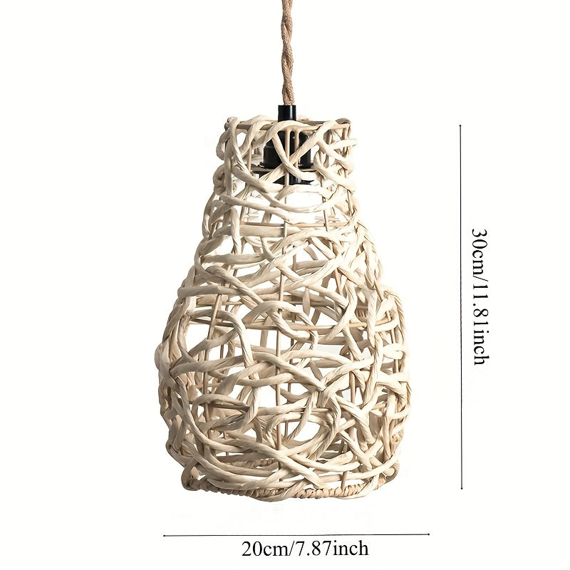 Handmade Paper Rope Lampshade,Elegant Woven Pendant Lamp Shade,Suitable for floor lamps、Table Lamp、Chandelier Wall Lighting Replacement Decoration - No Electricity Required,Home Decoration