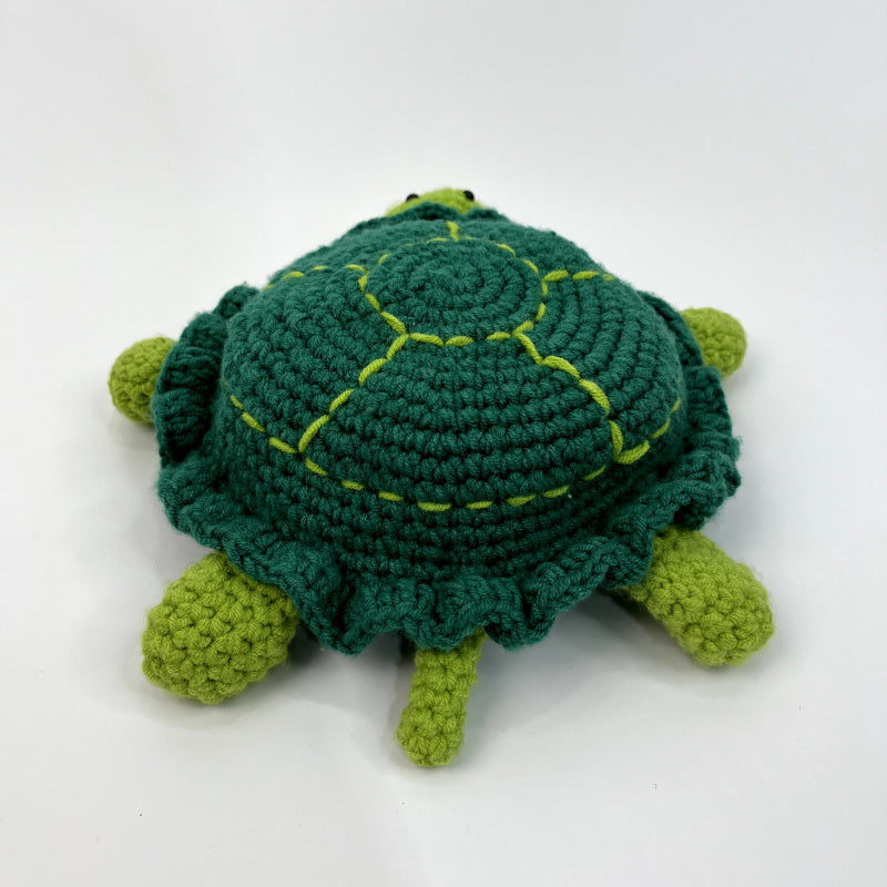 Customized products Handmade Crochet Cute Green Turtle Plush Toy Creative Plush Ornaments