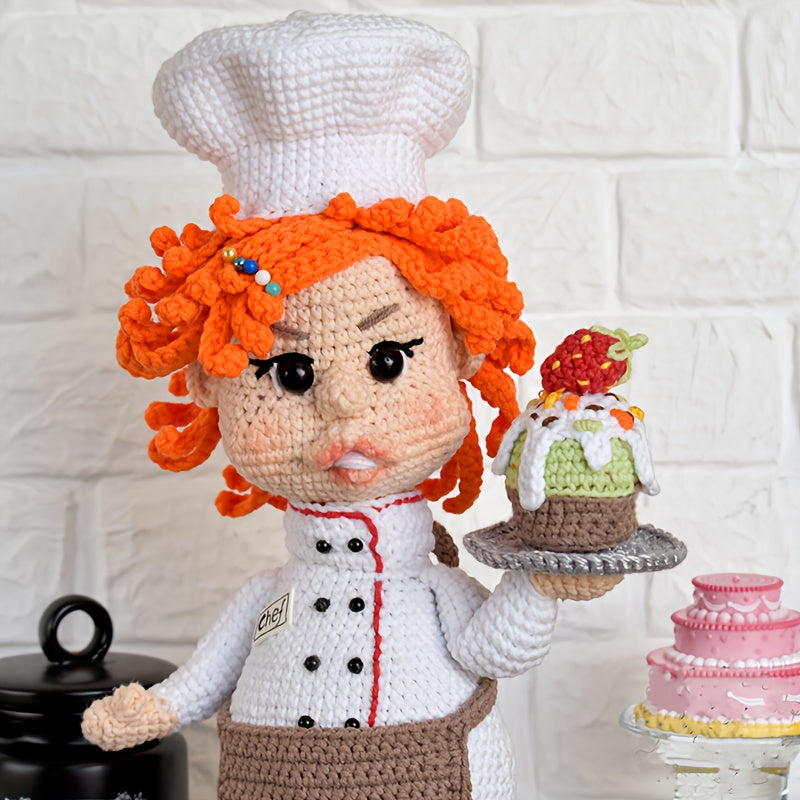 2Chef's Hook and Line Set,Suitable for Beginners - Crochet Thread Set,With enhanced softness thread,Easy-to-follow video tutorials,Four Seasons Handmade,Mixed Pigment Fabric Material