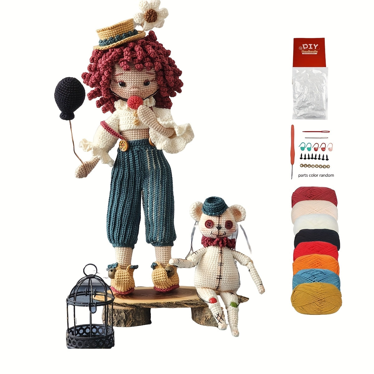 Suitable for experienced crochet crafters little boys and dolls DIY Crochet Kit,Includes complete handmade kit、Yarn and hook,Including crochet tutorial steps,It's the perfect home decor gift,It's also a delightful gift for handicraft enthusiasts,Christmas