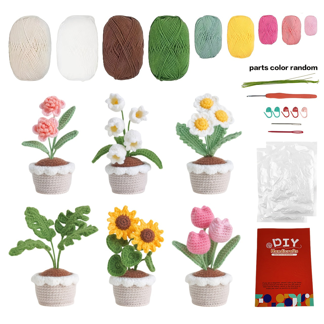 Plant and Flower Theme DIY Crochet Hook Set6Pieces
