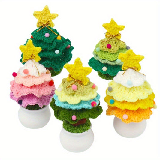 Hand Woven Christmas Tree Potted Plant Tabletop Decoration - Celebration，No Electricity Required。