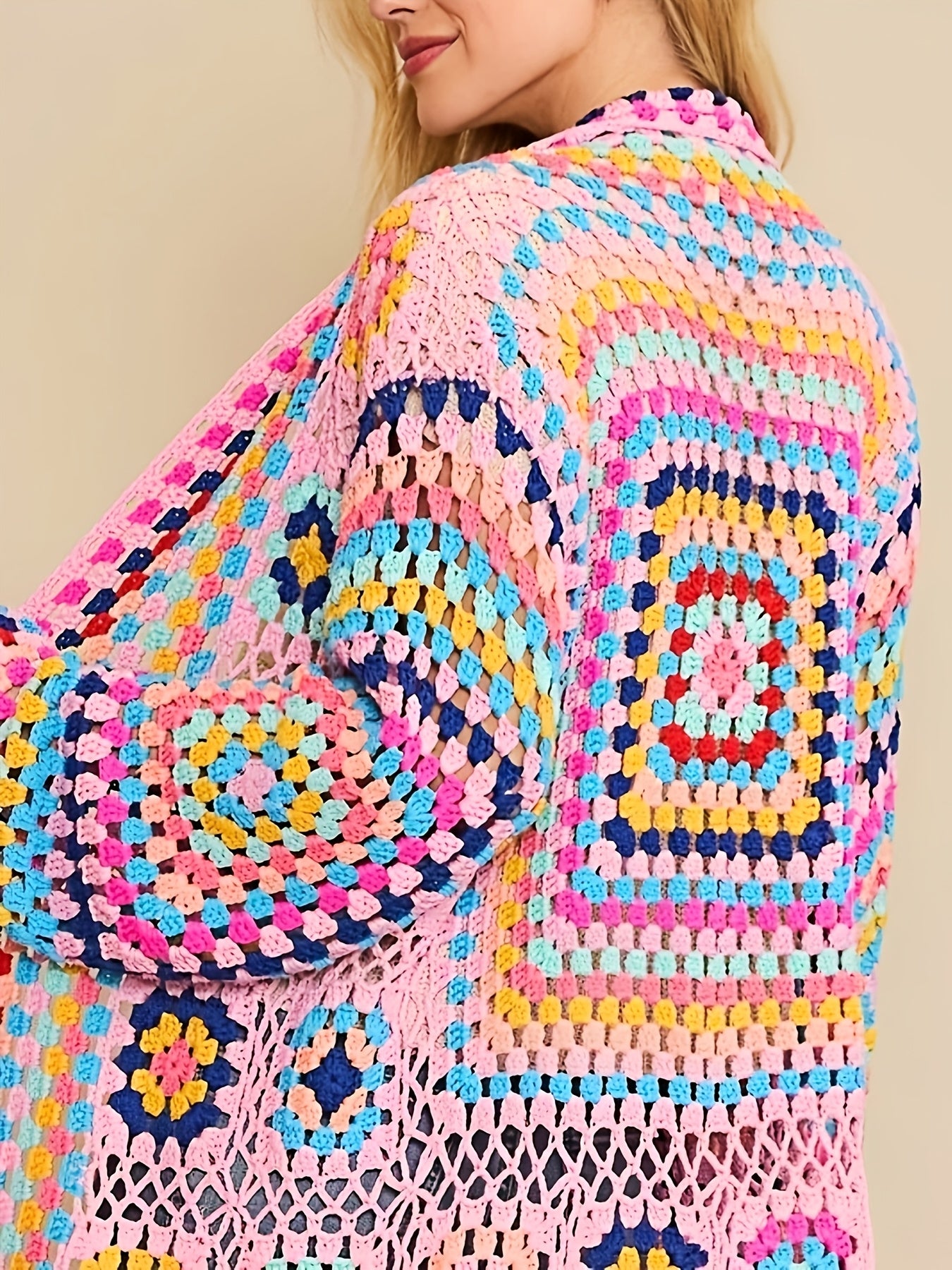 2025 Autumn Moroccan Kaftan Print Handmade Fringed Long Crochet Cardigan Cover-ups Women Clothing Beach Kimono Dresses A1215