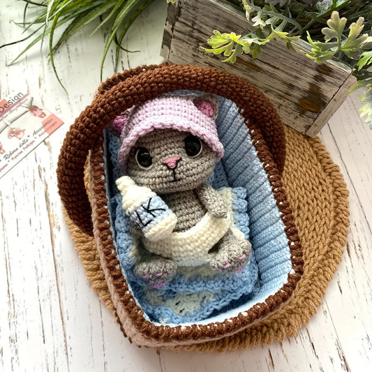 1Beginner Animal Crochet Kit - Handmade Crochet Doll，Comes with woven blanket and hat，Perfect for spring home decor，Wedding，Christmas，Valentine's Day，Thanksgiving Day，Mother's Day，Birthday，Holiday Party Favors，Including step-by-step PDF Tutorial，Seasonal