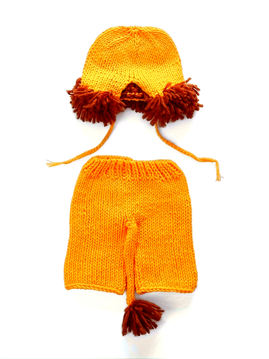 Children's Lion Costume Set for Baby's Full Moon Celebration100Handmade by Tenshou Clothing