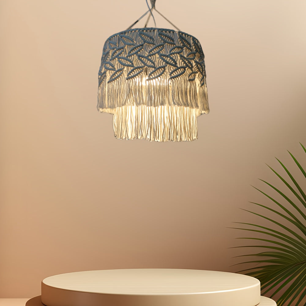 4Exquisite Handwoven Decorative Lampshade Lights Up Your Home Life Bohemian Style Handmade Tapestry（No Power Supply）