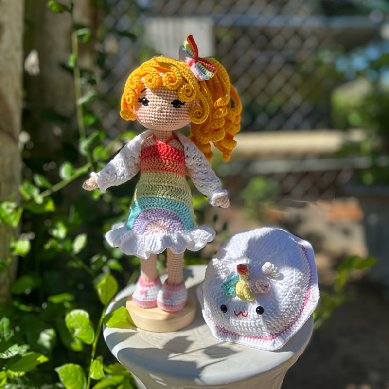 2pcs Princess Crochet Starter Kit for Beginners, Adult Crochet Set with Step-by-Step Text Tutorial, Girls and Bunny DIY Crocheting Kit, Cute and Interesting Spring/Summer Home Decor Ornaments, Birthday Valentine'S Day Gif