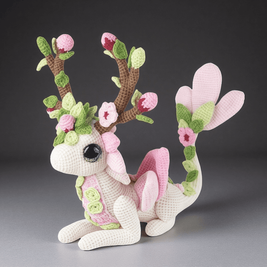 LMH Beginner and Intermediate Crochet Kit - Contains yarn、Hook and Step-by-Step Video Tutorial - 1Plum Blossom White Dragon Crochet Hook Set