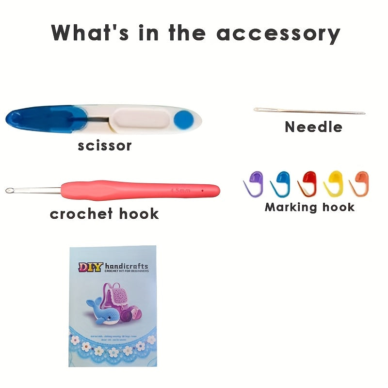 Beginner Crochet Kit - Floral Plaid Handbag - Complete Set of Crochet Tools，Contains high-quality yarn、Tutorial。Suitable for Families、Friends、Perfect gift for couples，Christmas、Halloween and summer decorations, etc