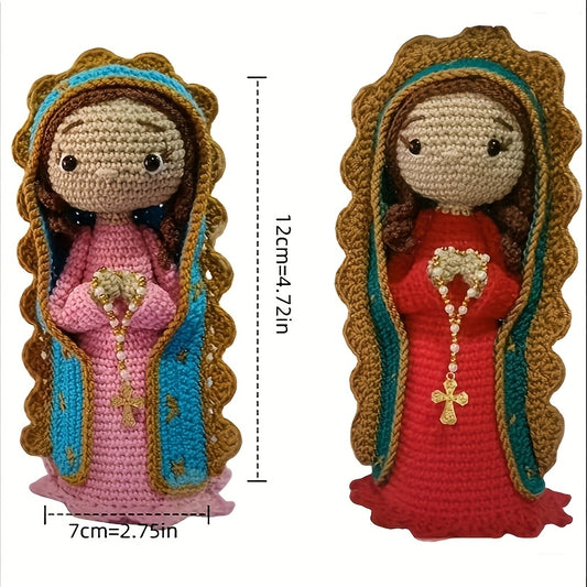 2 Virgin Mary，DIY Craft Kit，Handmade Yarn Knitting Kit，Valentine's Day/Birthday Christmas Gift Beginner Crochet Kit（Random Color of Accessories），Crochet Kit for Beginners