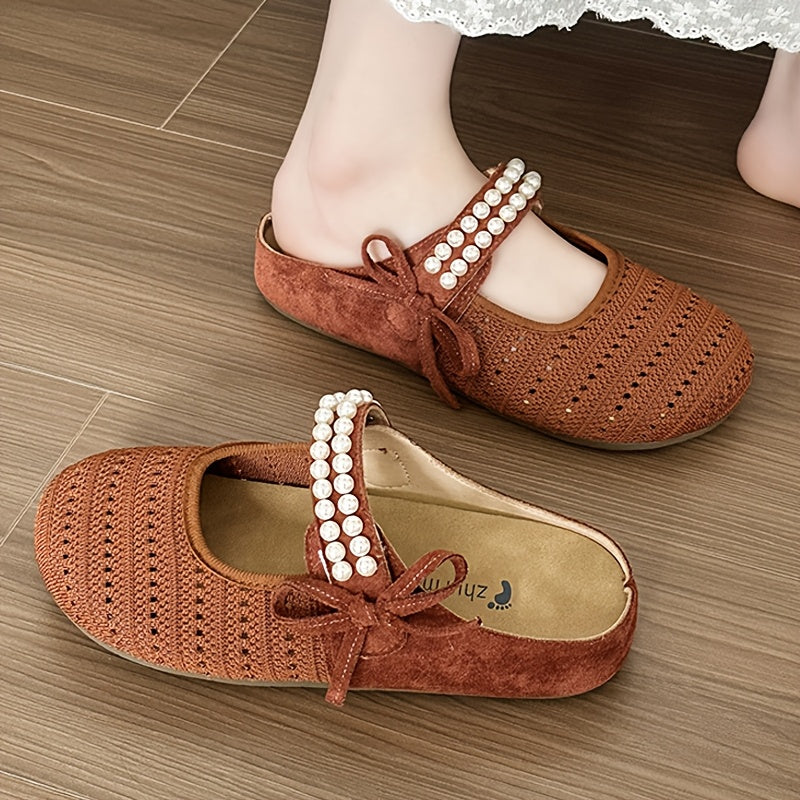 Women'S Yellow Crochet Sandals with Pearl Accents - Fashionable, Comfortable No-Show Slippers for Indoor/Outdoor Use, Rubber Sole, Synthetic Faux Leather Insole, Fabric Upper, Perfect for Summer and 59 Festivals, Festive Footwear | Crochet Sandals | Comfo