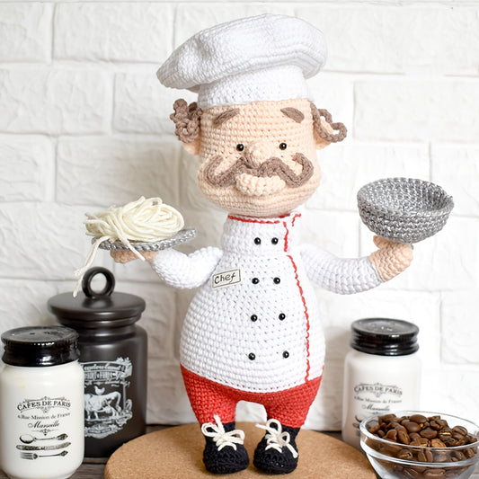 2Chef's Hook and Line Set，Suitable for Beginners - Crochet Thread Set，With enhanced softness thread，Easy-to-follow video tutorials，Four Seasons Handmade，Mixed Pigment Fabric Material