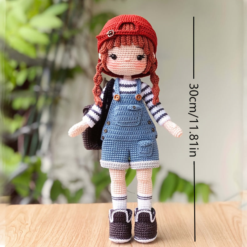 1-Set Princess Crochet Kit for Beginners, Adult Crochet Set with Step-by-Step Text Tutorial, Backpack Girl DIY Crocheting Kit, Cute and Interesting Home Decor Ornament, Perfect Gift for Birthday, Valentine'S Day, and Holidays