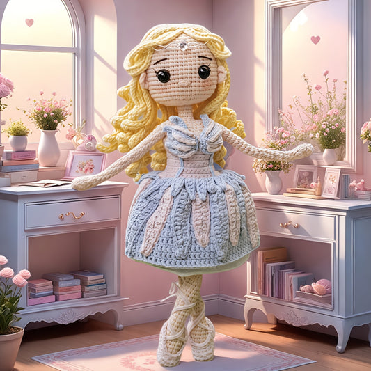 1Pieces/Set，Beginner Crochet Princess Kit，Amigurumi Adult Handwoven DIY，Ballet Princess Craft Set，Attached with English instructions、Step-by-Step Teaching and Gift Packaging，Modern Home Decor Ornaments，Four Seasons Fabric Handicrafts，Mother's Day Creative
