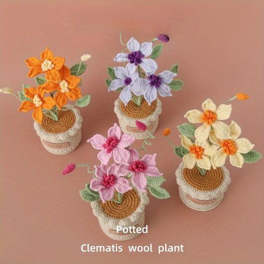 Handwoven Fairy Clematis New House Tea Room Office Home Decoration