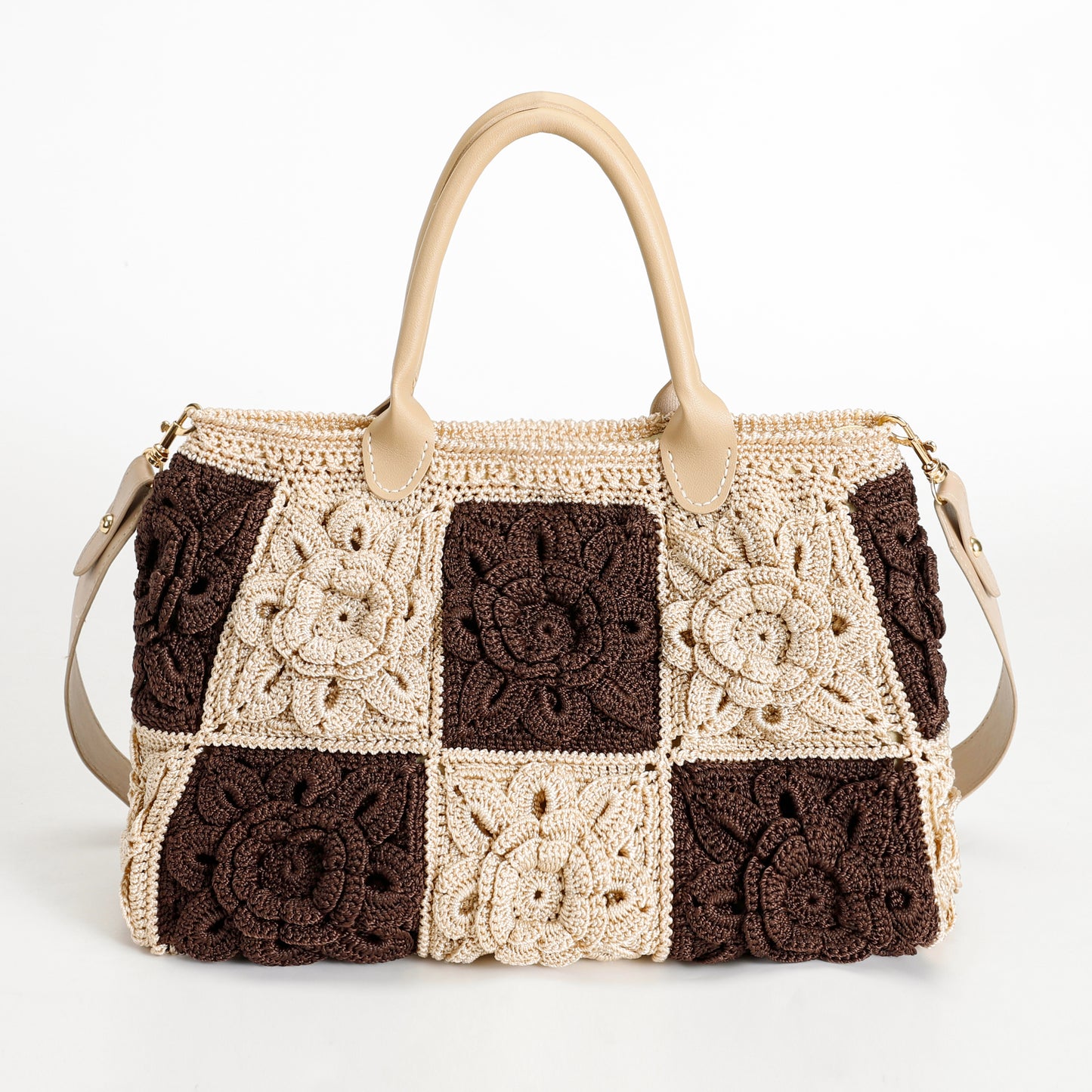19Peony Flower Handmade Crochet Bag