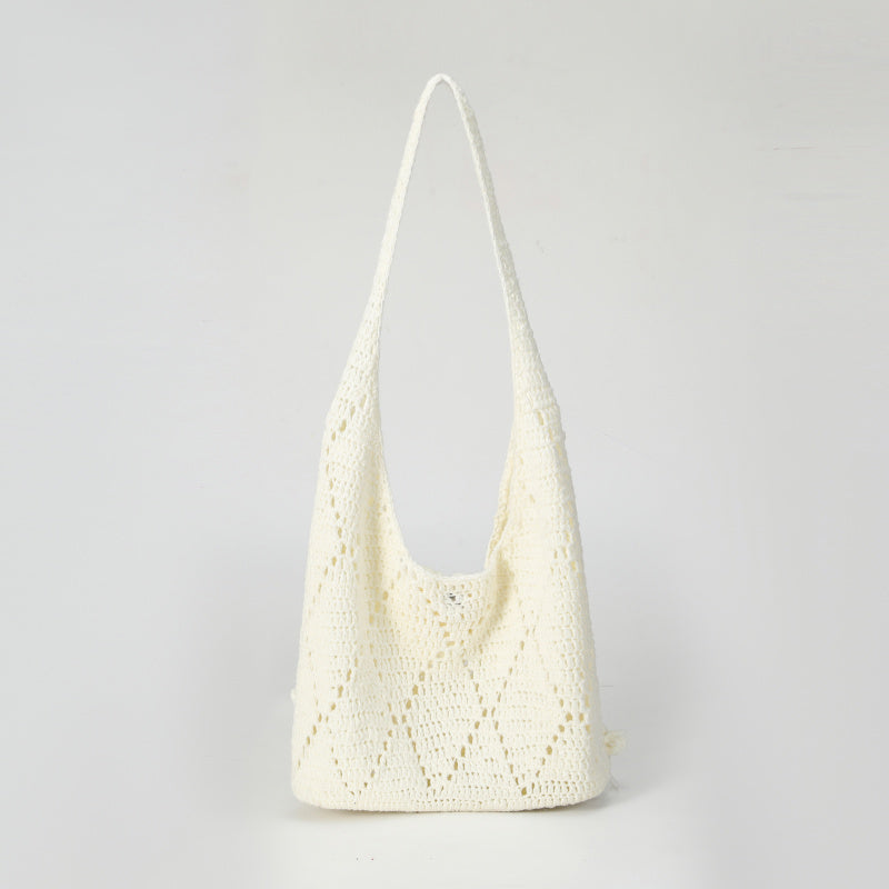 Original Handmade Crochet Woven Bag Women2025New ins Mori Hollow Flower Shoulder Bag Portable Crossbody Bag Summer