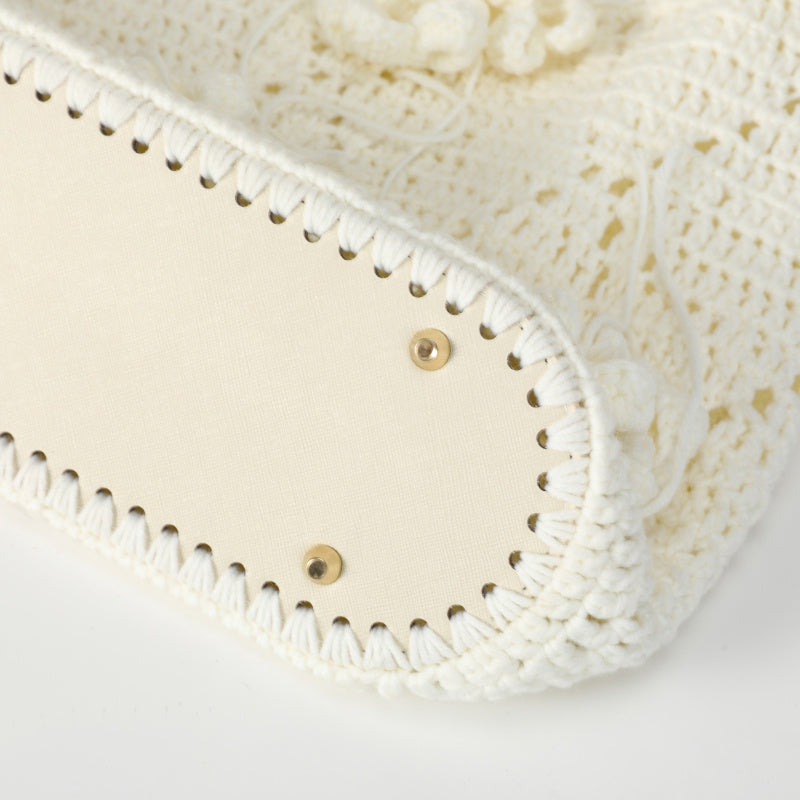 Original Handmade Crochet Woven Bag Women2025New ins Mori Hollow Flower Shoulder Bag Portable Crossbody Bag Summer