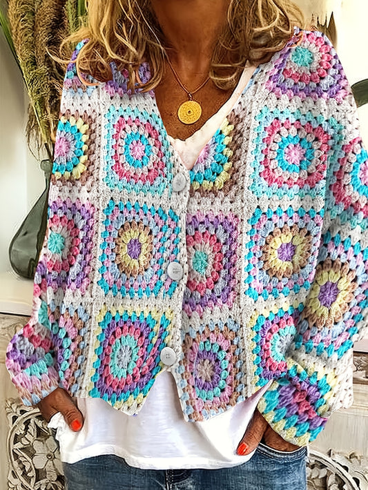 Handcrafted Knitted Floral Sweater