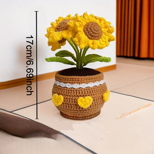 Handmade Sunflower Bouquet - Perfect for Wedding、Teacher Appreciation、Graduation Ceremony、Mother's Day and Valentine's Day Gifts - Charming Home and Room Decor，Freestanding Fabric Flower Arrangement，No Electricity Required，No Feather，Christmas、Thanksgivin