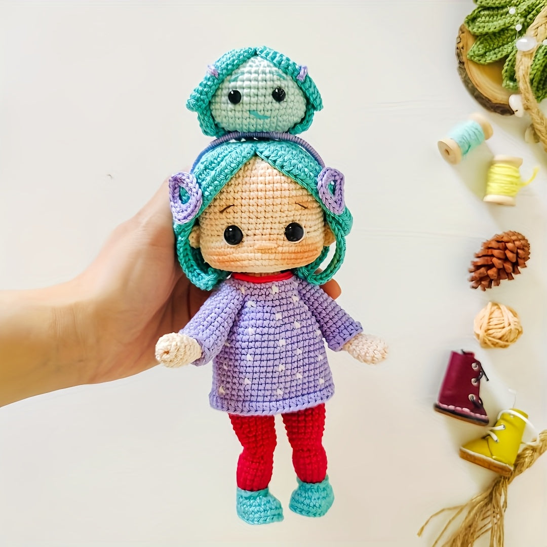2Pieces/Set，Beginner DIY Crochet Hook Set（Non-Finished Product），Girl with Headband Crochet Kit，Funny Girl Knitting Kit，Adjustable Headband，Comes with step-by-step video tutorials，DIY Birthday Gift、Thanksgiving Gift、Wedding Decorations，Indoor Decorations！