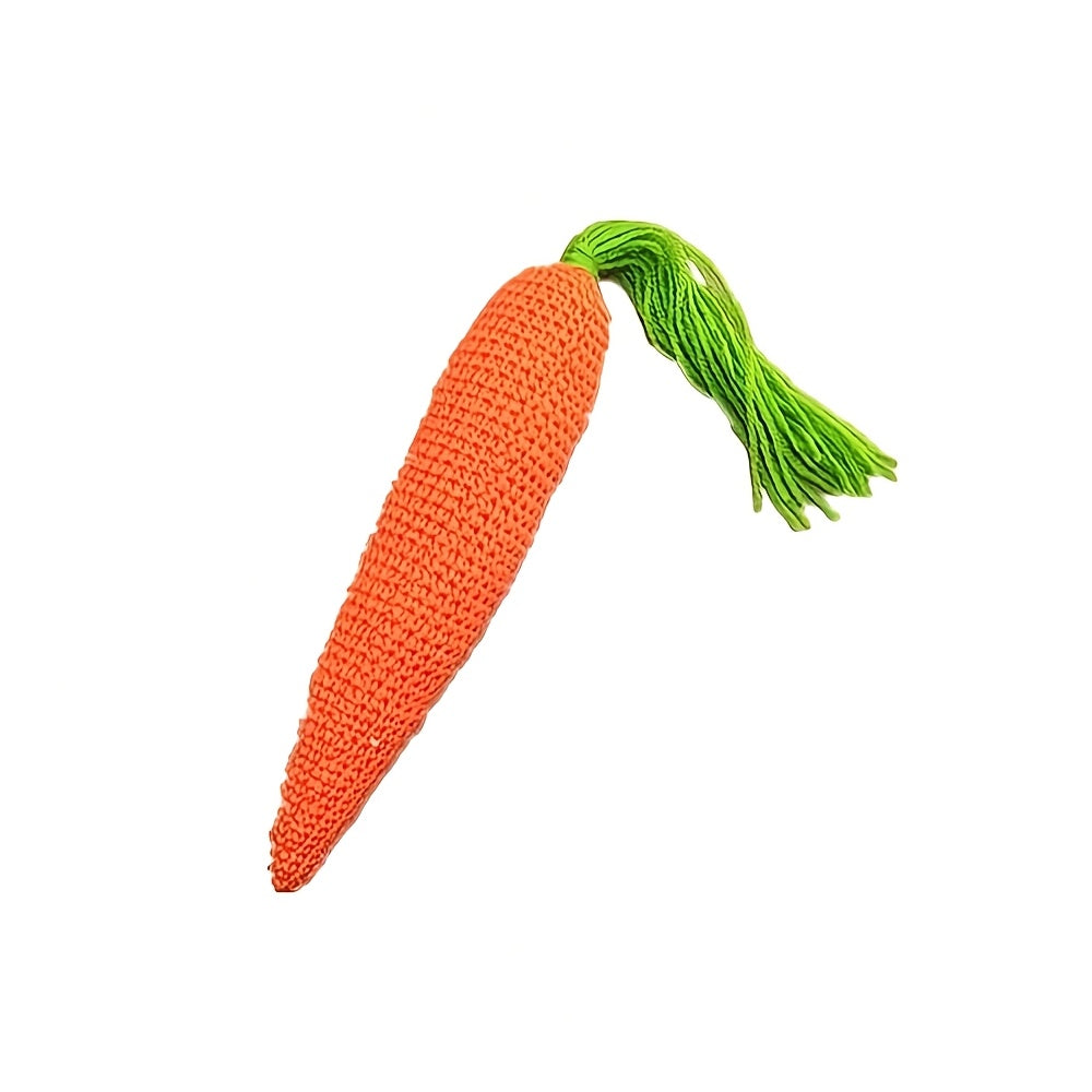 One Set Handmade Cotton Blend Newborn Baby Rabbit Costume，Baby Bunny Photography Props，Crochet Costume with Ears Hat and Carrot Accessories