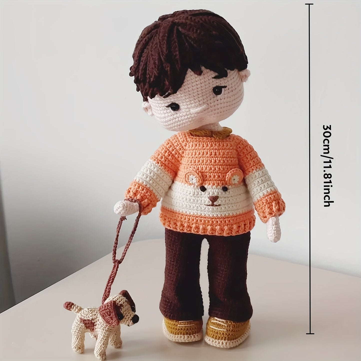 Vioiv Cute Yellow Large Doll Crochet Kit for Beginners - Crochet NeedleميGurumi Kit - Adult Crochet DIY Animal Craft Kits，Includes complete beginner tutorial videos - A must-have for handicraft enthusiasts，Crochet Kit for Adults with Basic Knitting Guide