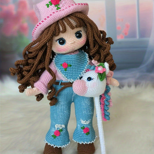 1Princess Beginner Crochet Kit，Crochet Kit for Adults，With Step-by-Step Textual Tutorial，girl DIY Adult Crafts，Birthday and holiday gifts，Cute and Fun Modern Home Decor Ornaments
