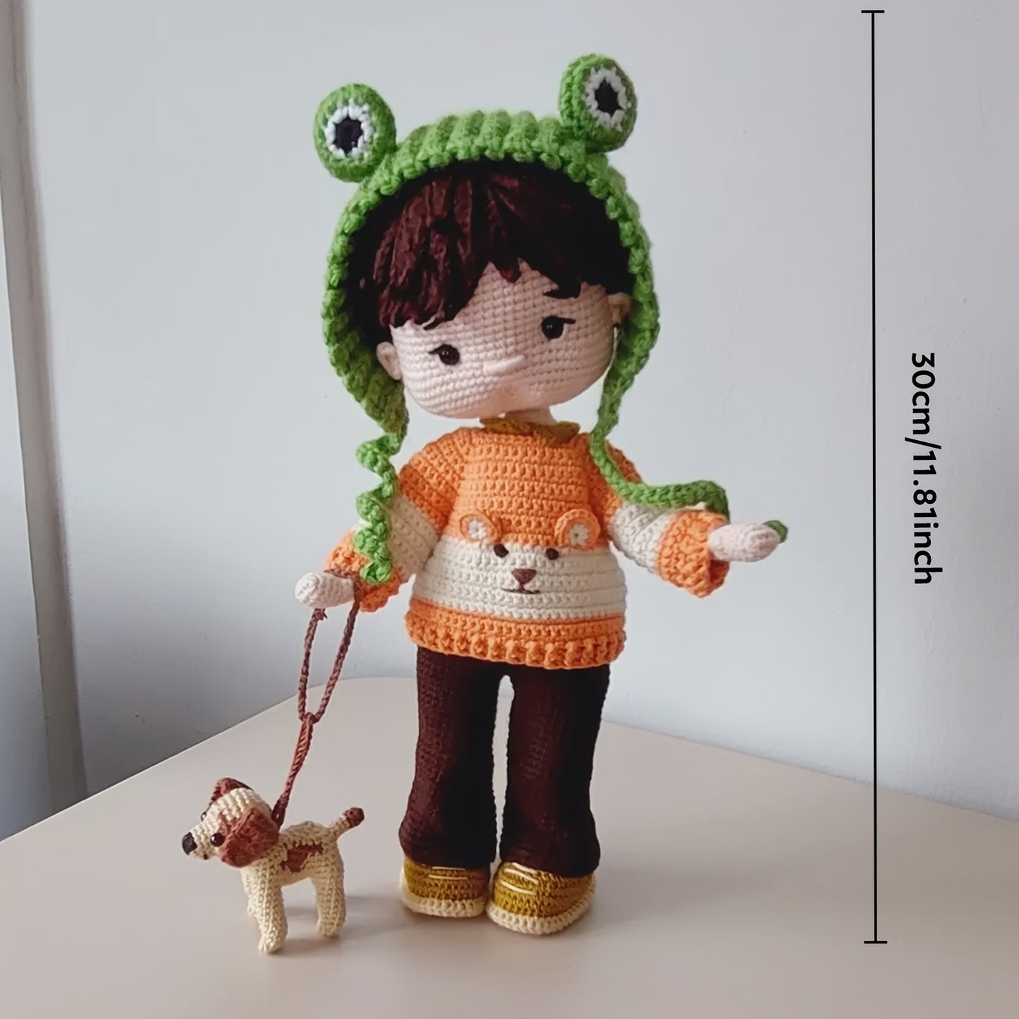 Vioiv Cute Yellow Large Doll Crochet Kit for Beginners - Crochet NeedleميGurumi Kit - Adult Crochet DIY Animal Craft Kits，Includes complete beginner tutorial videos - A must-have for handicraft enthusiasts，Crochet Kit for Adults with Basic Knitting Guide