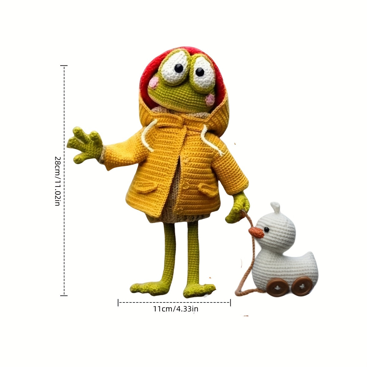 2Pieces/Set，Adult Handmade DIY Crochet Kit，Wearing a coat with a frog and duck，Non-Finished Product，With Step-by-Step Text Tutorial，Cute and Fun Spring Home Office Desk Decorations，Easter Christmas Valentine's Day Mother's Day Father's Day Party Favors Bi