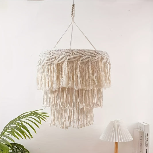A Nordic Style Home Decorative Pendant Light、Handwoven Tapestry Lampshade