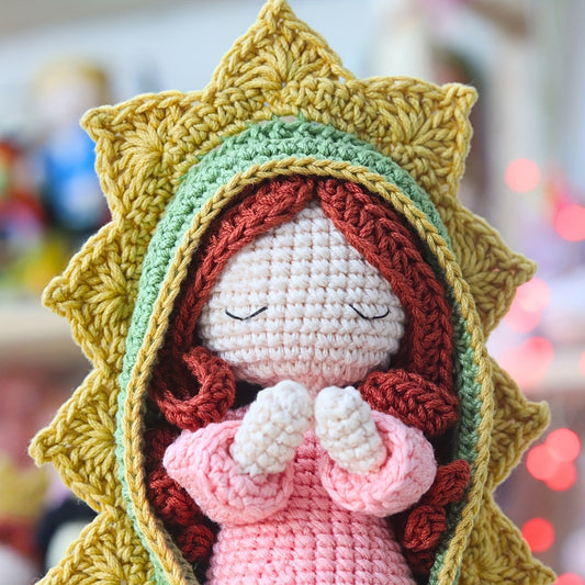 Vioiv 1Pcs Virgin of Guadalupe crochet kit For beginners-Crochet Amigurumi Kit-Adult Crochet Handcraft DIY Animal Crochet Kit for Beginners-Includes complete beginner instructional videos- Handmade Crochet For Craft Lovers, Crochet Kit For Adults, DIY Cro