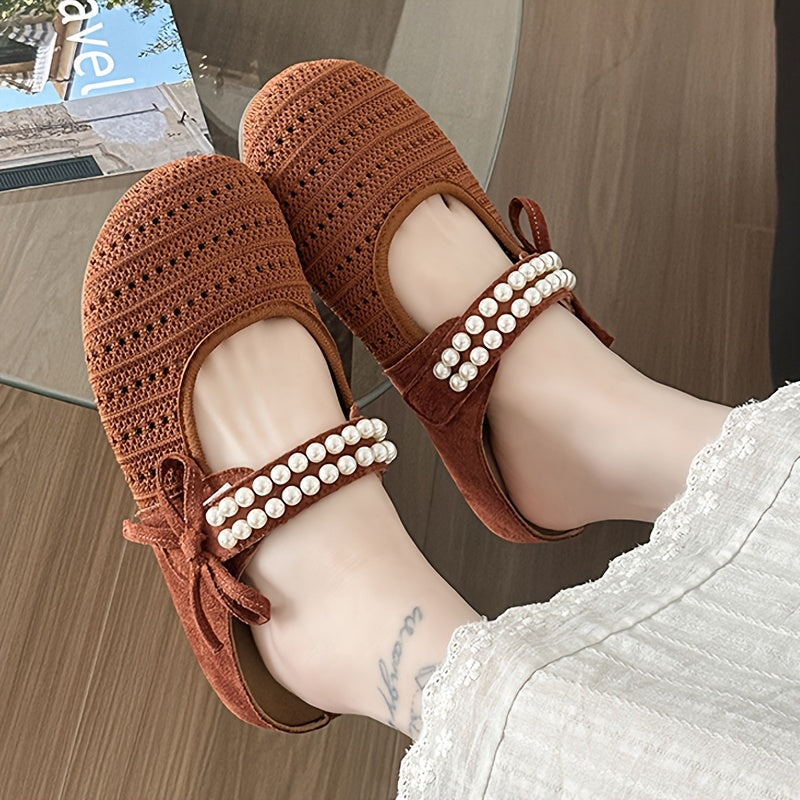 Women'S Yellow Crochet Sandals with Pearl Accents - Fashionable, Comfortable No-Show Slippers for Indoor/Outdoor Use, Rubber Sole, Synthetic Faux Leather Insole, Fabric Upper, Perfect for Summer and 59 Festivals, Festive Footwear | Crochet Sandals | Comfo